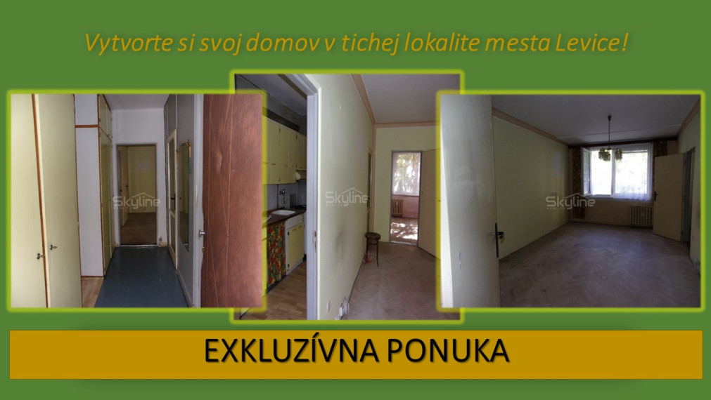Ponuka 3 izbového bytu v príjemnej lokalite v Leviciach.