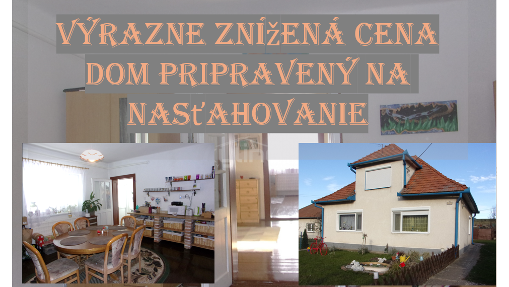 REZERVOVANÉ  zariadený rodinný dom, pozemok 1622 m2, Čaka, Levice