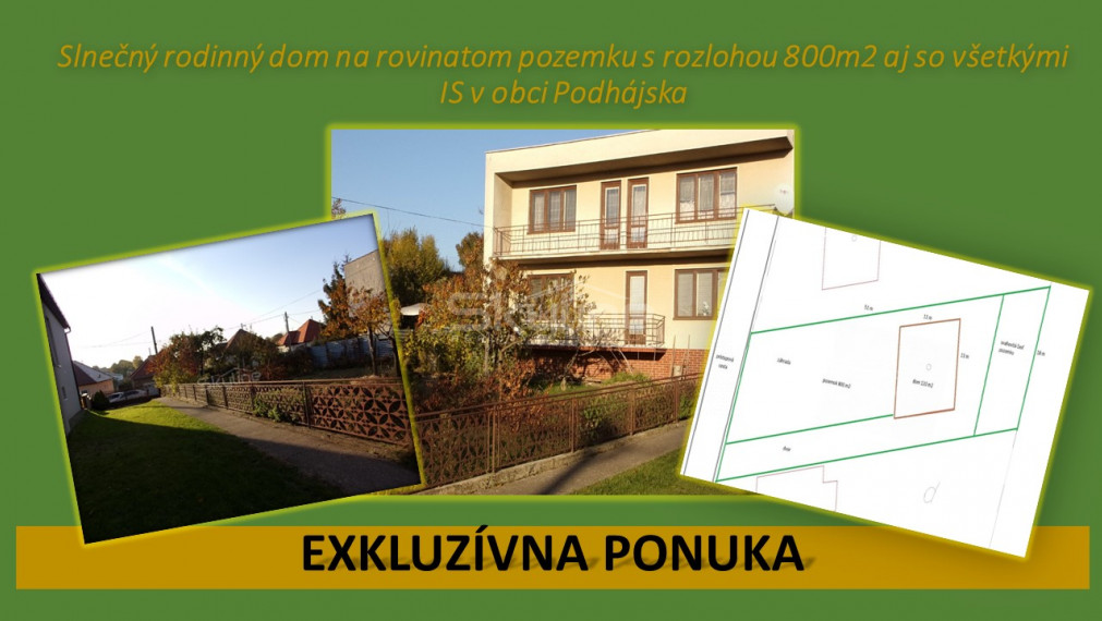 ZNÍŽENÁ CENA!!!Exkluzívne na predaj dvojgeneračný rodinný dom, tichá lokalita,  pozemok s výmerou 800 m2 v obci Podhájska