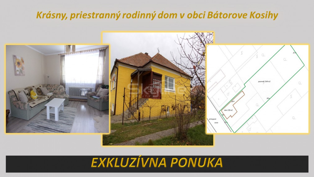 Na predaj dvojpodlažný rodinný dom 190 m2 v obci Bátorove Kosihy, okres Komárno