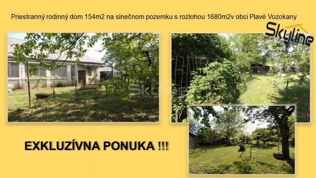 REZERVOVANÉ!! na predaj útulný vidiecky domček 154m2 na pozemku s rozlohou 1680m2 v obci Plavé Vozokany