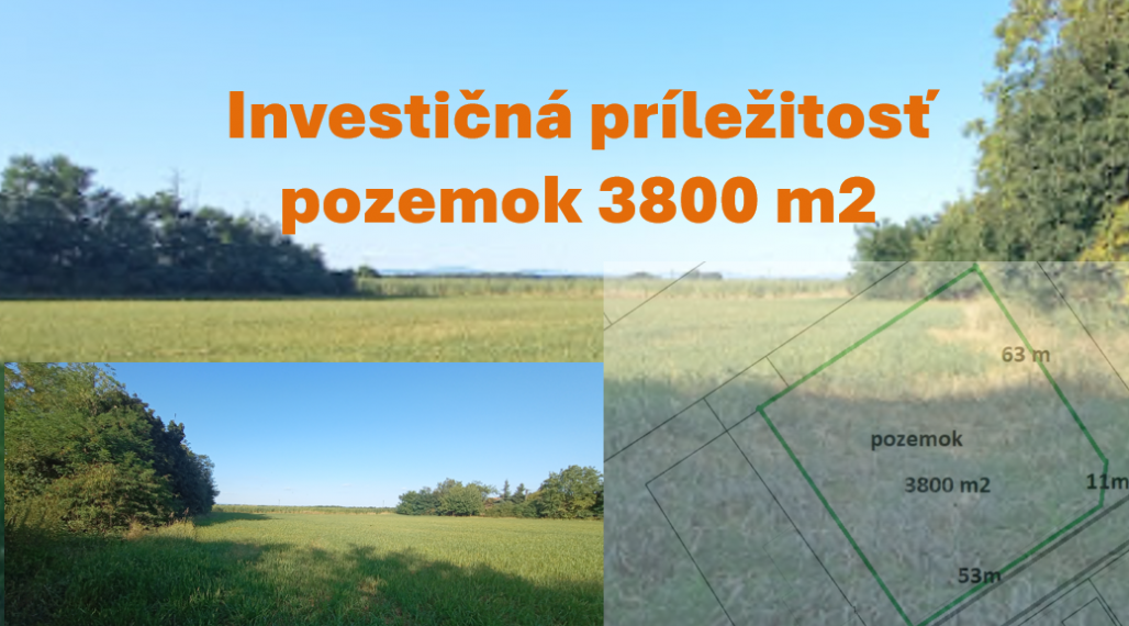 Na predaj zaujímavý stavebný pozemok 3800 m2 v tichej lokalite obce Medvecké, Levice