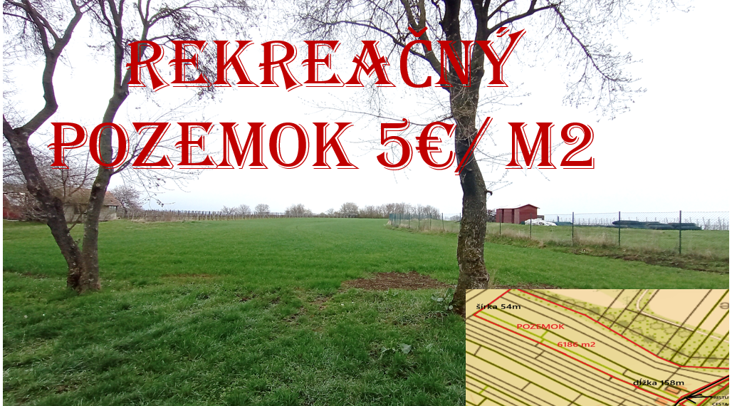 Na predaj rekreačný pozemok 6186 m2, Farná, Levice